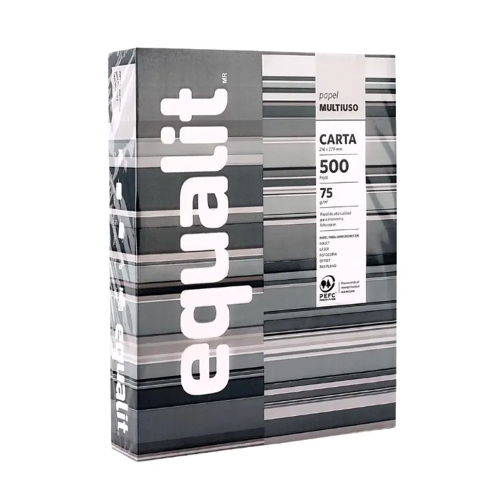 EQUALIT PAPEL FOTOCOPIA CARTA 500 hjs. BLANCAS F/GRIS